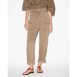 Isabel Marant Serida Drawstring Pant in Khaki FR 36 US 4